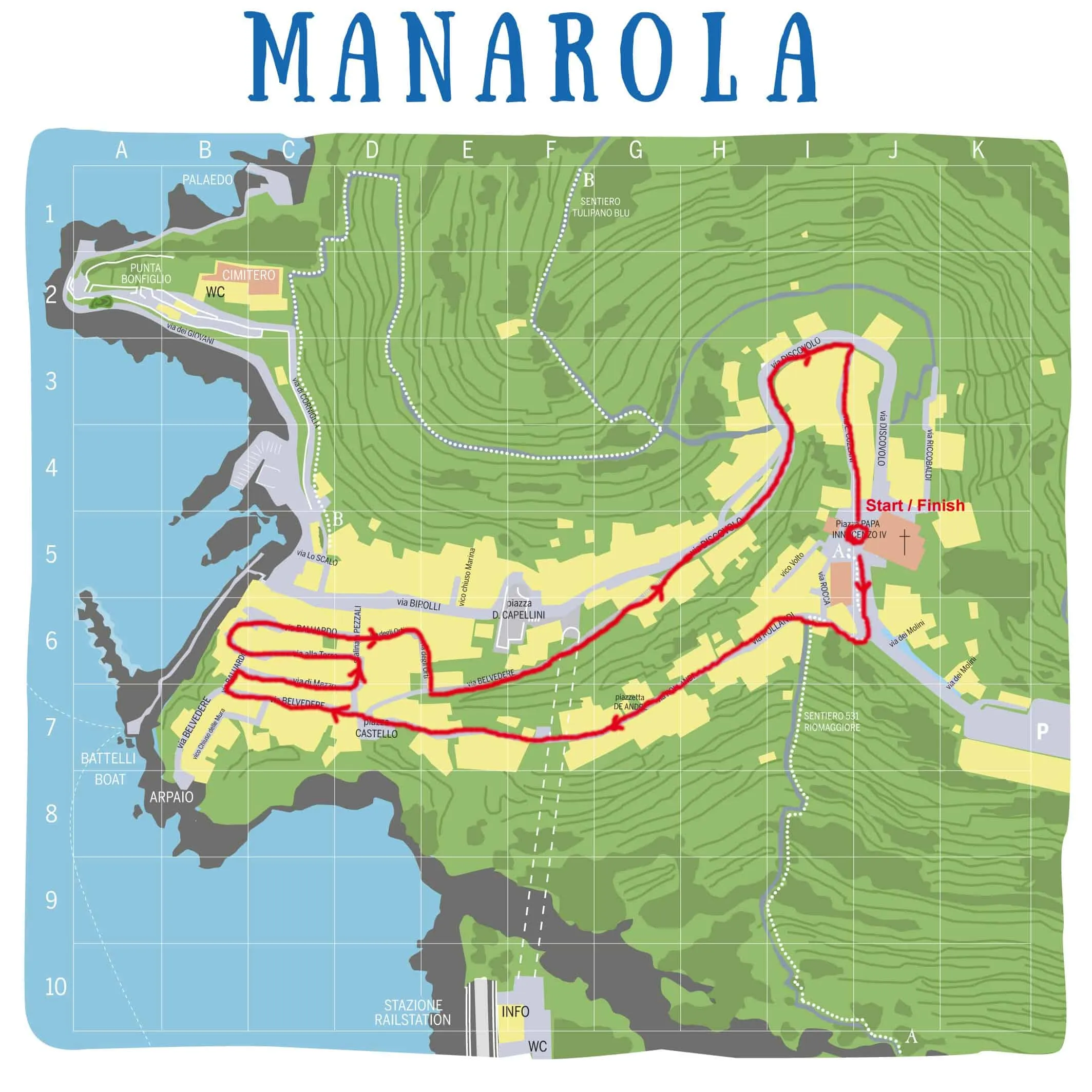 La cartina del percorso del MiniManaTrail